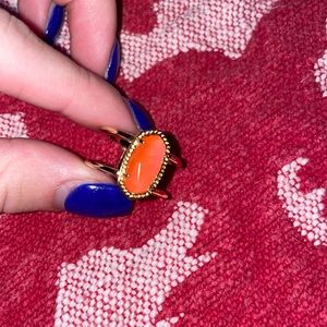 Elyse Double Band Ring In Coral Illusion, Kendra Scott
